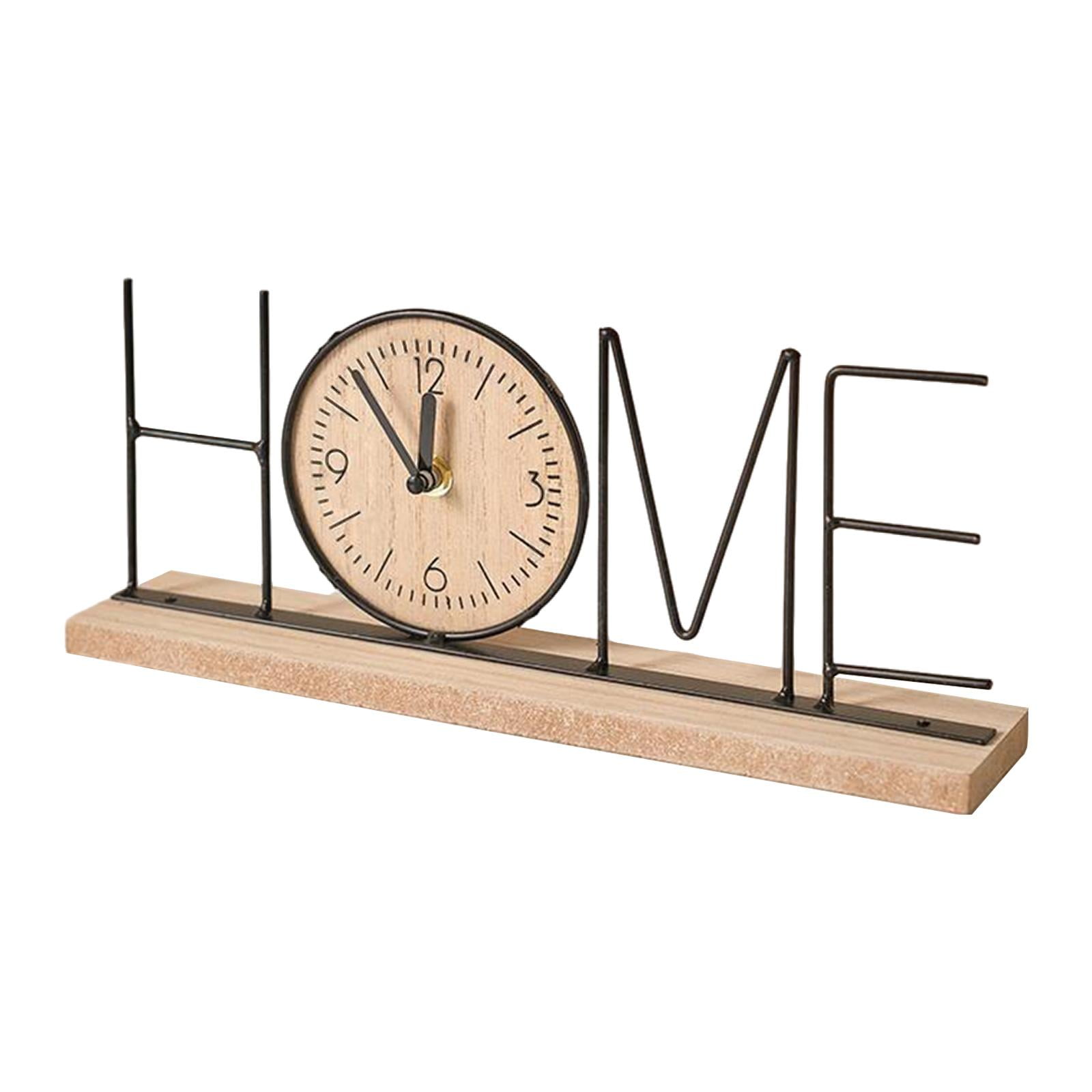 Magideal - Reloj De Escritorio, Accesorios De Decoración De Habitación, Reloj De Metal Clásico, Reloj De Mesa Para Cocina, Oficina, Decoración Del Hogar, Día De