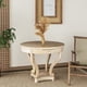 thumbnail image 1 of Curved Legs Farmhouse Style Small Size Round Dining Table End Table Side Table Coffee Table for Dinette, Kitchen, Dining Room or Living Room, Natural Wood Grain Distressed, 1 of 3