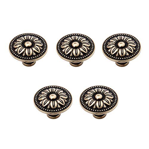 Perillas para gabinete Mgoodoo vintage flor bronce 32 mm, 5 piezas