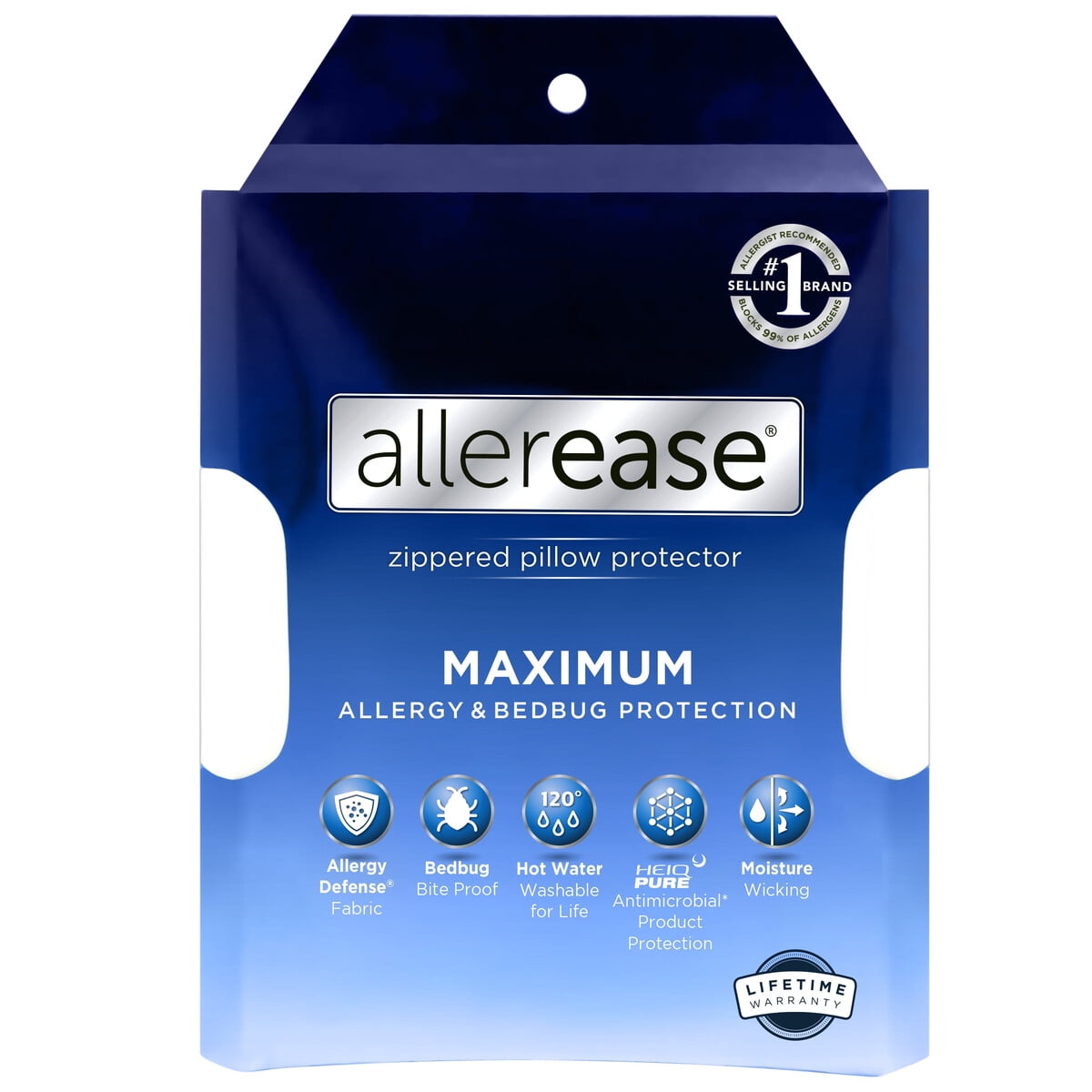 Protector De Almohada Allerease Maximum Standardqueen Antimicrobiano