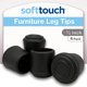 thumbnail image 1 of Puntas protectoras para patas de muebles SOFTTOUCH de goma negra de 1,3 cm, paquete de 4, 1 of 7