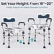 thumbnail image 5 of Silla de Ducha con Asiento en Forma de U (Capacidad 204 kg) Resistente - Reposabrazos y Respaldo Acolchados, Silla de Ducha para Personas Mayores y Discapacitadas, Altura Ajustable - Verde Azulado, 5 of 8