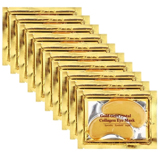 Almohadillas de colágeno para ojos Permotary, 30 pares, cristal de gel dorado de 24 quilates