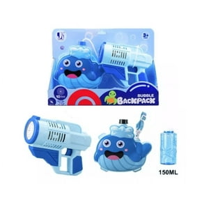 Genérico - Pistola Mochila Lanza Burbujas Ballena Azul + 1 Carga