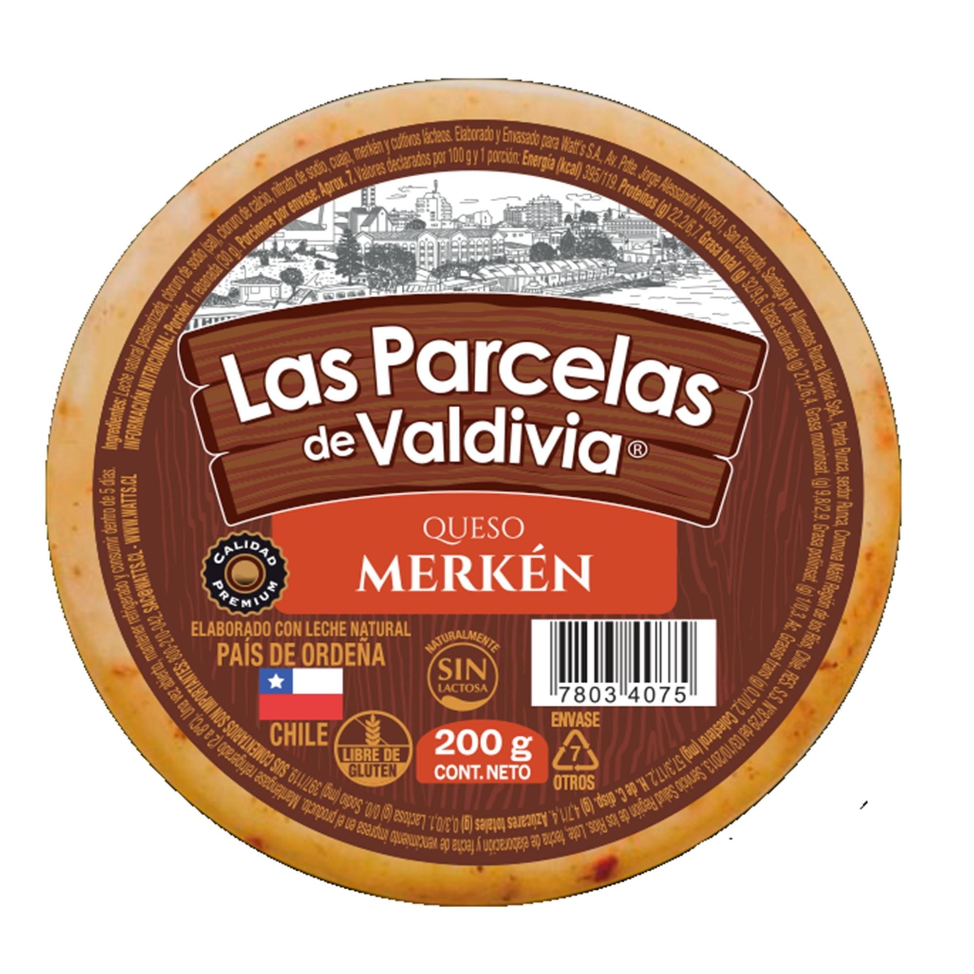 Queso Merkén Rueda 200 g Las Parcelas de Valdivia