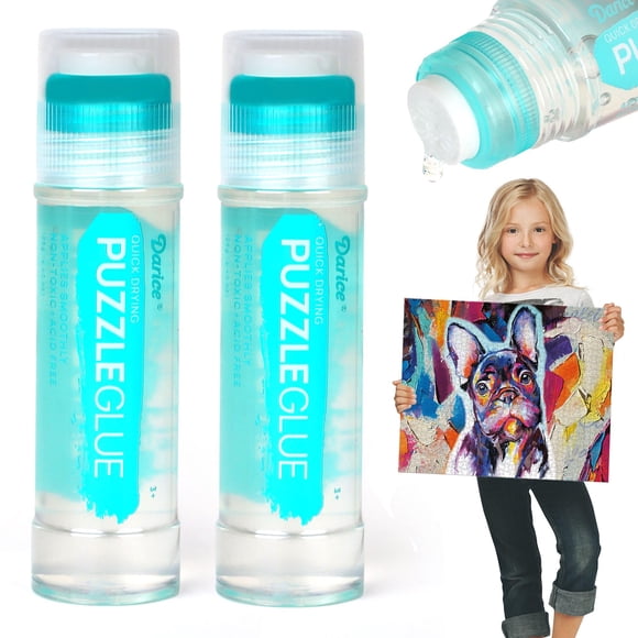 Puzzle Glue Darice, botella transparente de 130 ml, 2 unidades, para rompecabezas de 1000, 1500 y 3000