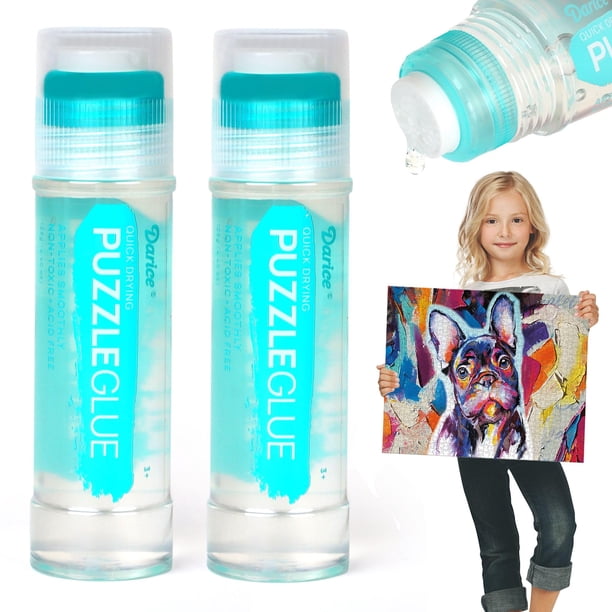 Puzzle Glue Darice, botella transparente de 130 ml, 2 unidades, para rompecabezas de 1000, 1500 y 3000