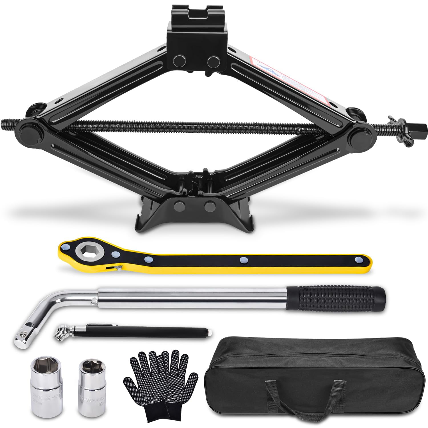 Tijera Jack Gurduenon Para Coche, 2,5 Toneladas (2500 Kg), Con Llave