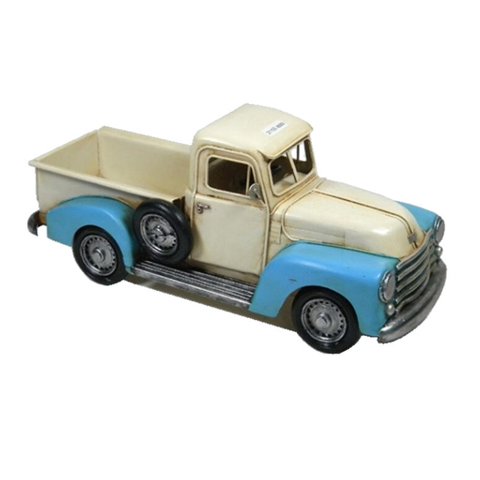 Vgo - Adorno Camioneta Vintage Blanca Y Celeste