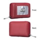 thumbnail image 2 of Cartera de cuero para tarjetas de crédito, con cremallera tipo acordeón, tarjetero RFID, monedero pequeño con ventana para identificación, 2 of 6