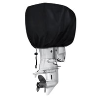 Xusx111 - Cubierta Del Motor De Barco Marino Fuera De Bordo, Protector Ligero Del Motor De La Capucha De Uso Pesado, Correas Resistentes A Los Rayos Uv Impermeables Negras De Tela Oxford 210D