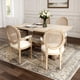 thumbnail image 2 of French Vintage Upholstered Fabric Dining Armchair, Set of 2, Beige, 2 of 3