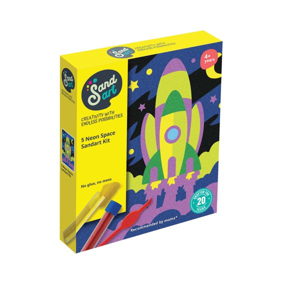 Kit Arte con Arena Neon Espacial Colores Fluorescentes | Sand Art | Manualidades Niños | NP6
