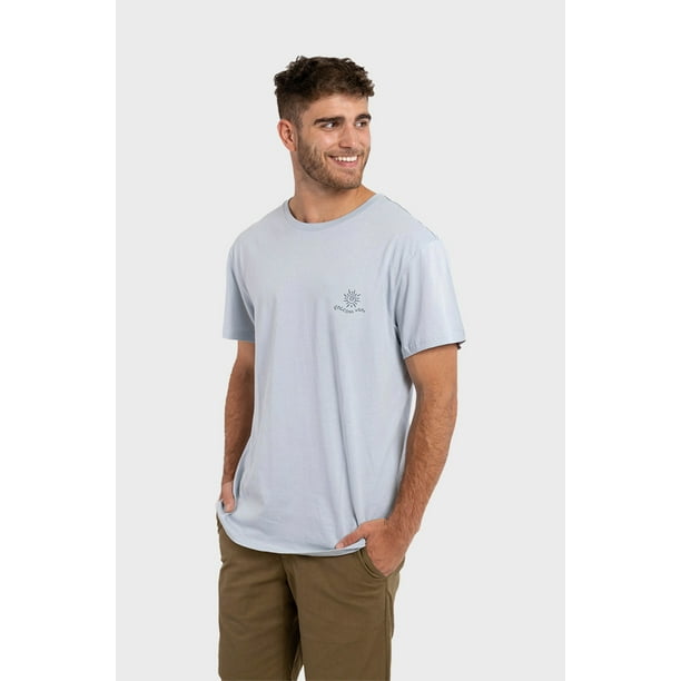 Polera Orgánica Trippin Forever V2 Azul Hombre Falcone