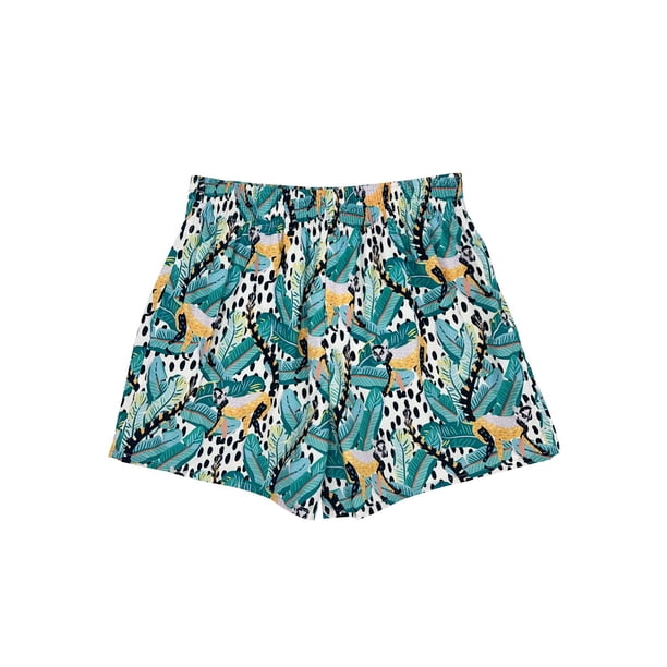 Short de playa mujer secado rapido estampado amarillo Talla L