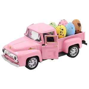 Bothyi - Coche De Pascua Rosa Con 5 Huevos, Decoración Navideña De Primavera Para Festival Al Aire Libre, Hogar