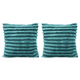 thumbnail image 2 of Pack 2 fundas de cojín super suave líneas decoración 43x43 cm color turquesa, 2 of 2