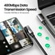thumbnail image 3 of Cable Curvo Doble Usb-c/usb-c 3a Pd3.0 60w Max 2m Trenzado Negro Us323, 3 of 3