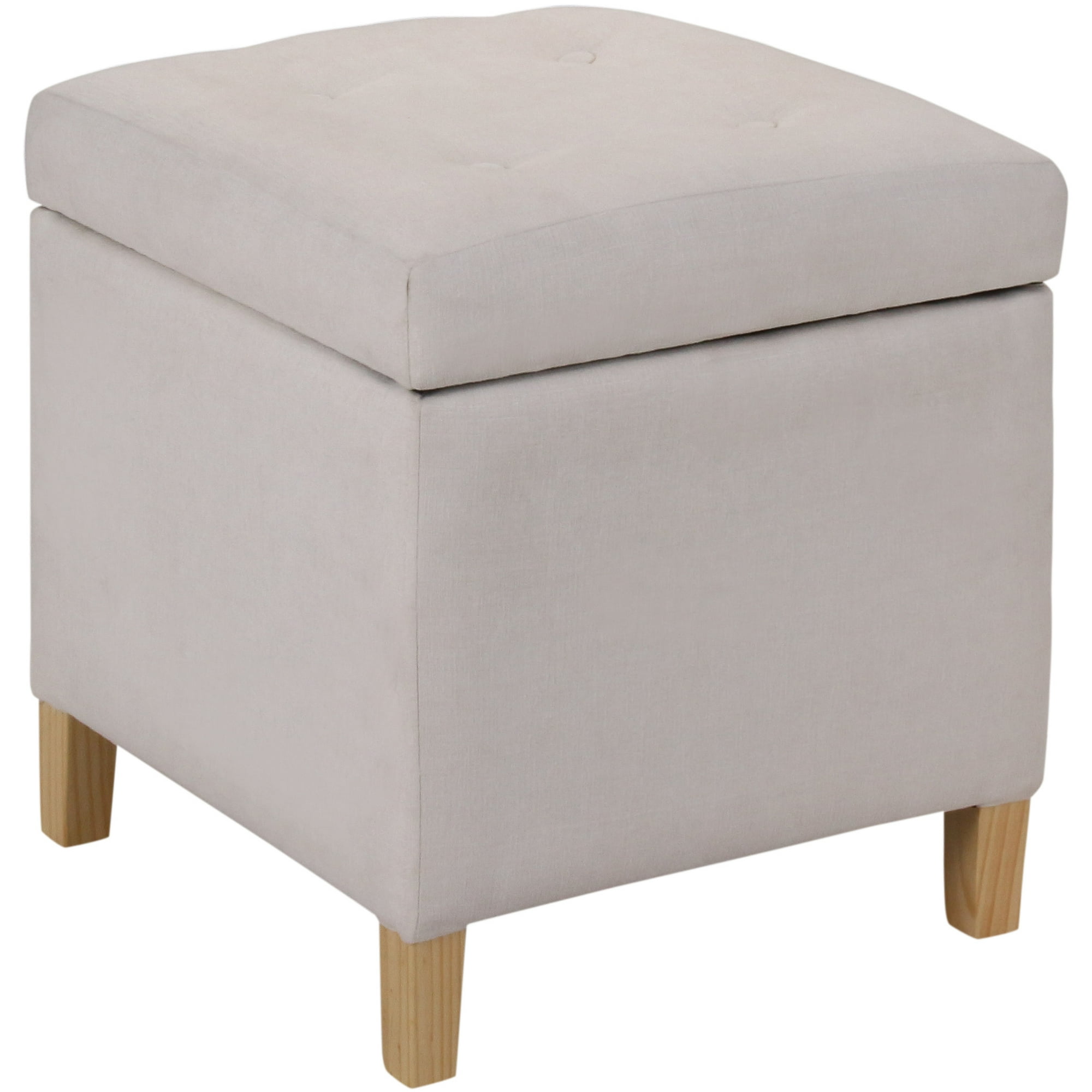 Máxima Design - Pouf Baúl Rucato Blanco Felpa 46x46x50 Cm