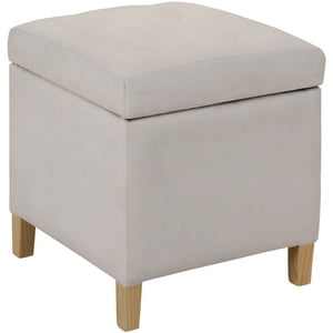Máxima Design - Pouf Baúl Rucato Blanco Felpa 46X46X50 Cm