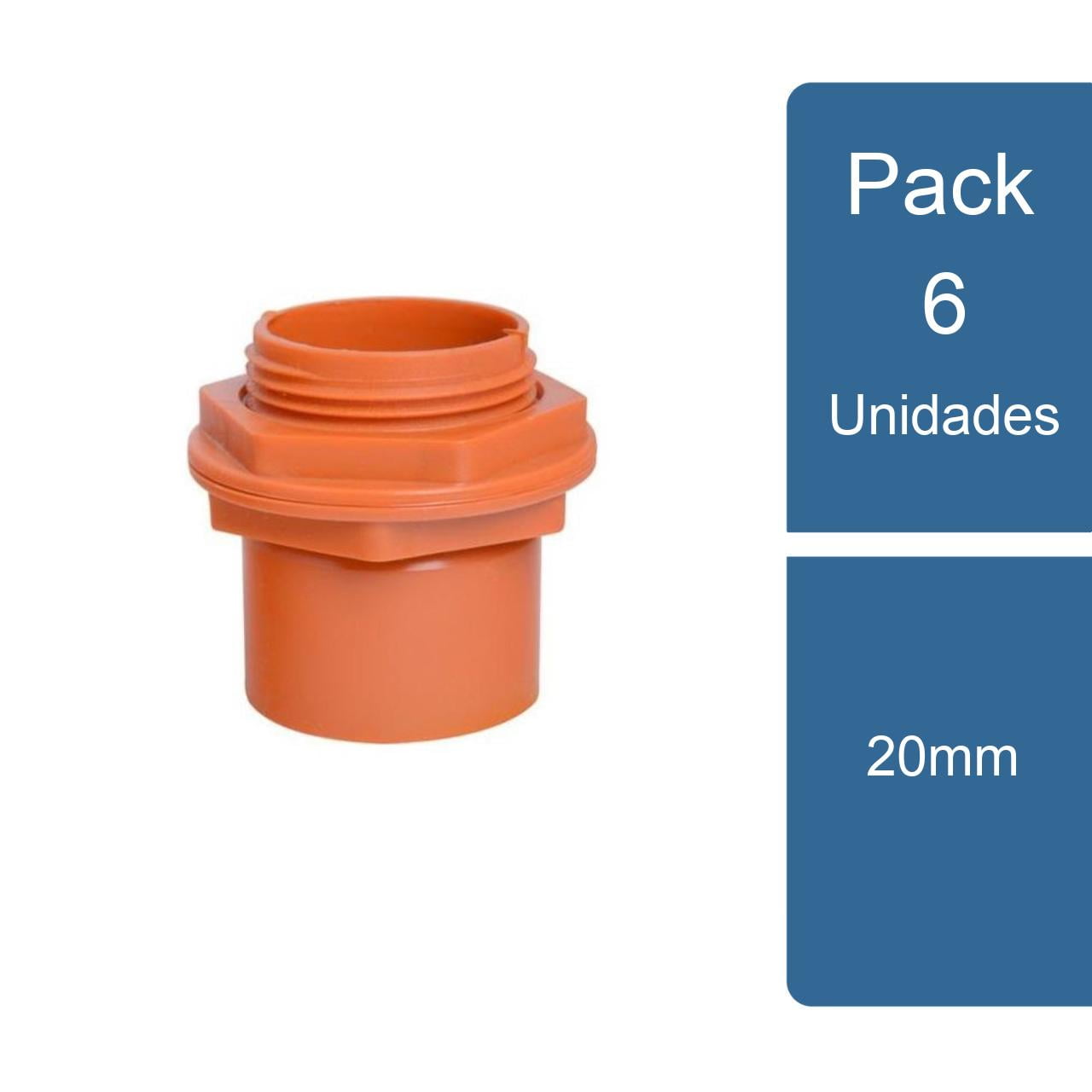 Pvc - Pack 6 Terminal Conduit He Con Tuerca 20mm