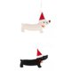 thumbnail image 3 of 2x Colgantes De Navidad Decoraciones Dachshund Perro Adorno Blanco Y Negro, 3 of 4