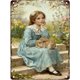 thumbnail image 1 of Letrero estaño conejo Pascua retro conejo vintage metal hogar jardín sala decoración pared Pascua 20x30cm, 1 of 6
