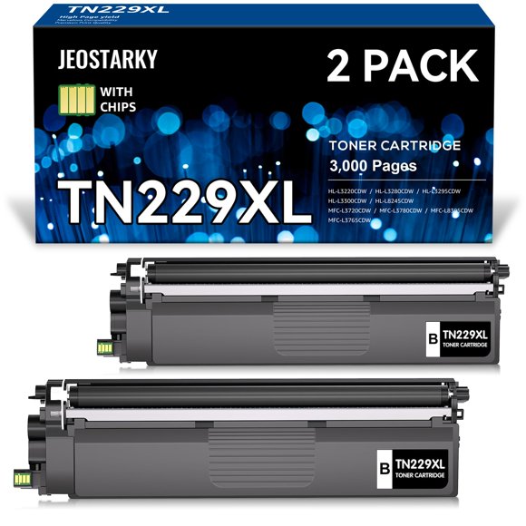Cartucho de tóner Jeostarky TN229XL negro, paquete de 2, alto rendimiento