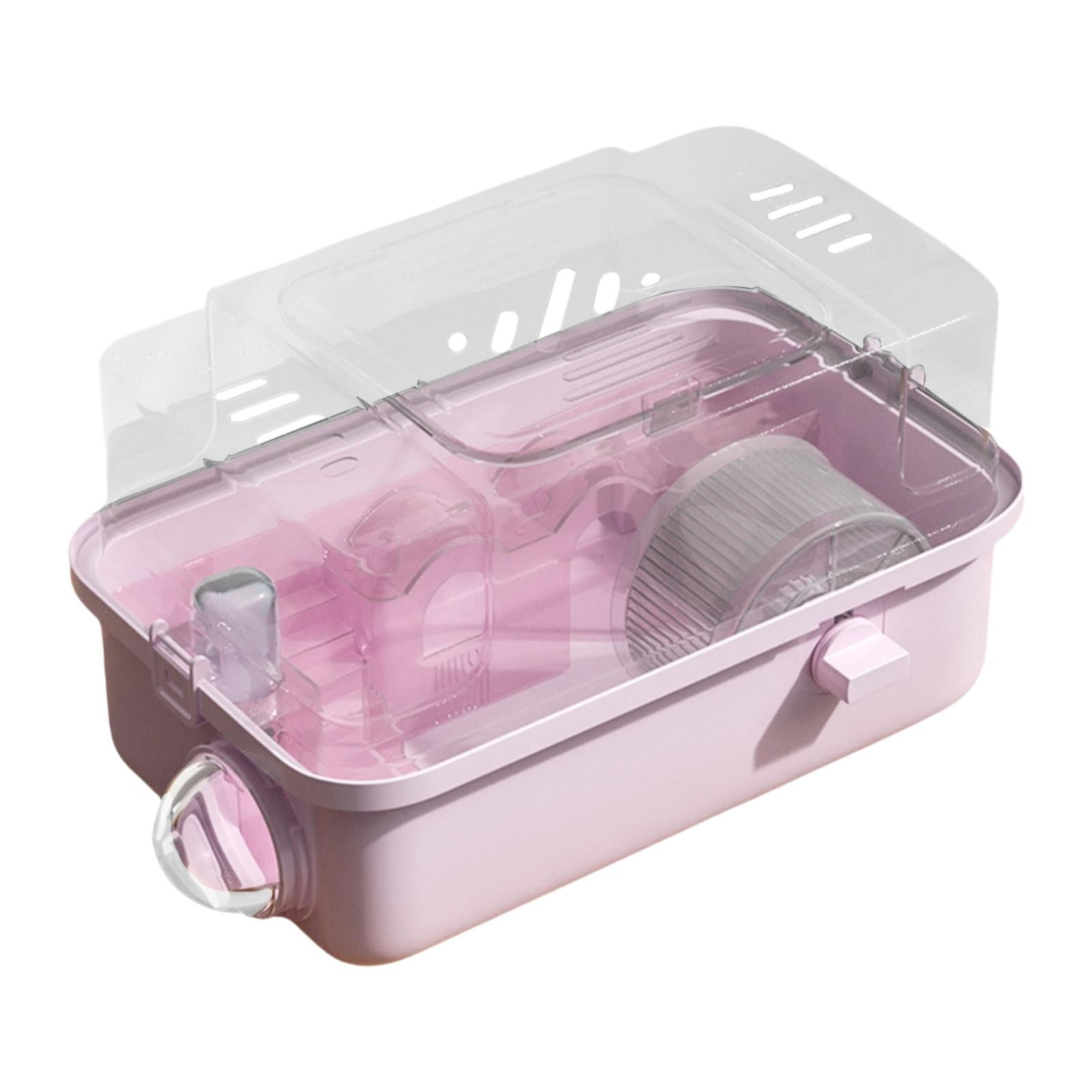 Magideal - Casa De Hámster Jaula Transparente Hábitat De Ventilación Grande Jaula De Animales Pequeños Para Animales Pequeños Planeadores De Azúcar Gerbils Conej Rosa