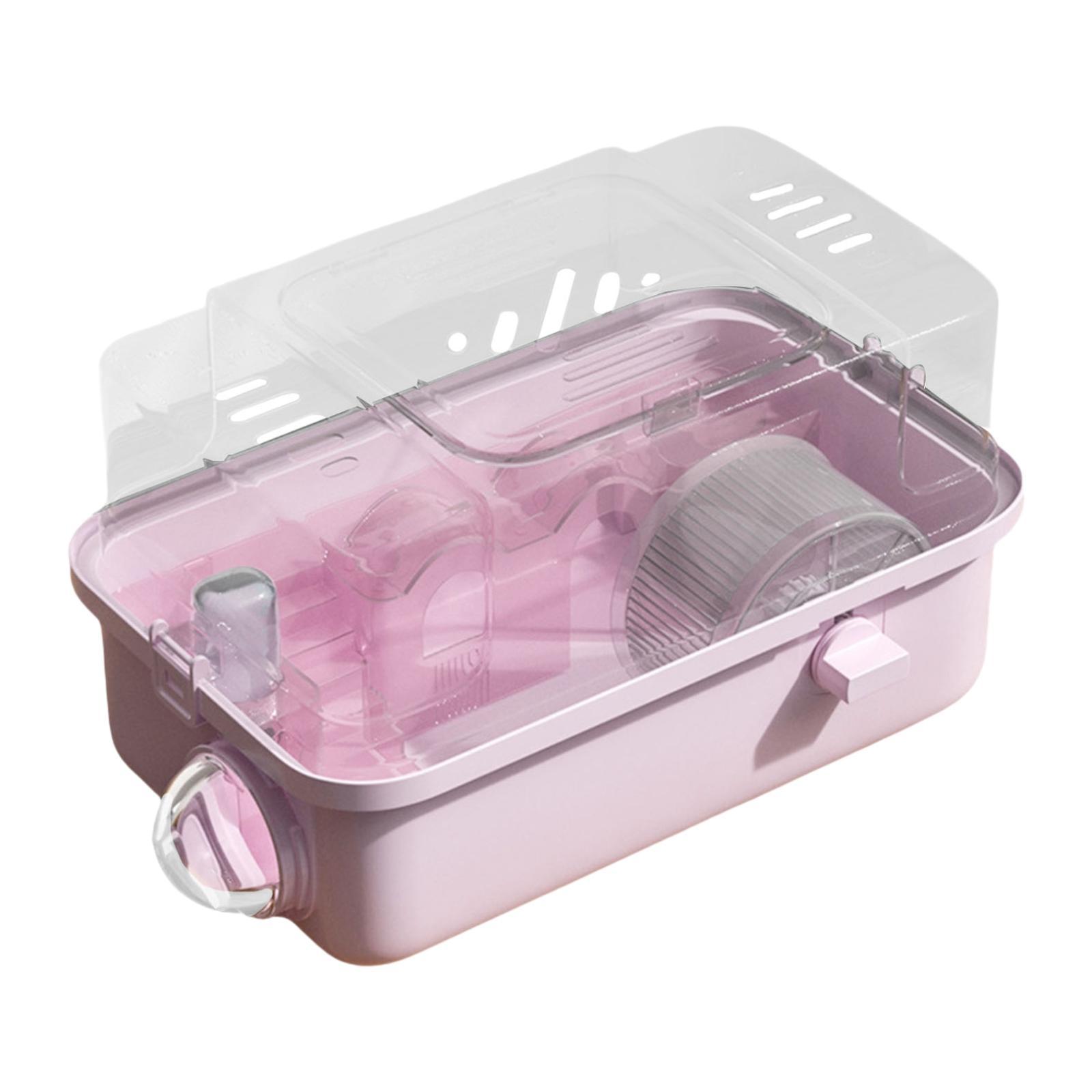 Magideal - Casa De Hámster Jaula Transparente Hábitat De Ventilación Grande Jaula De Animales Pequeños Para Animales Pequeños Planeadores De Azúcar Gerbils Conej Rosa