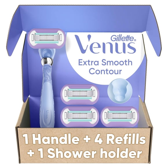 Gillette Venus Razor for Women, Extra Smooth Contour, Includes 4 Refills