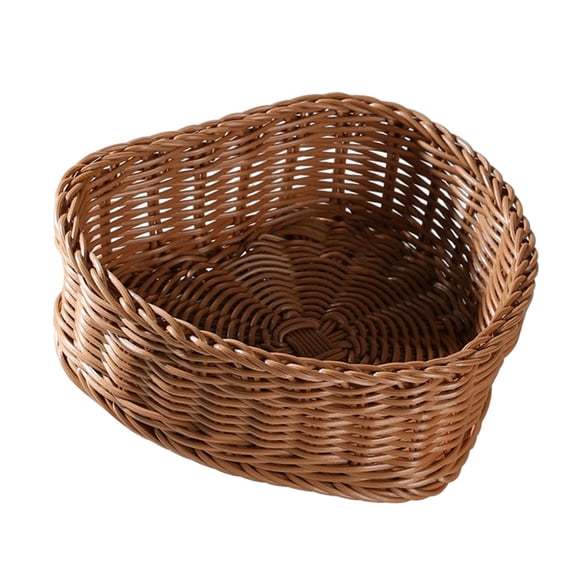 Cesta De Ratán De Imitación En Forma De Corazón Tejida A Mano Para La Mesa De Comedor Sharming