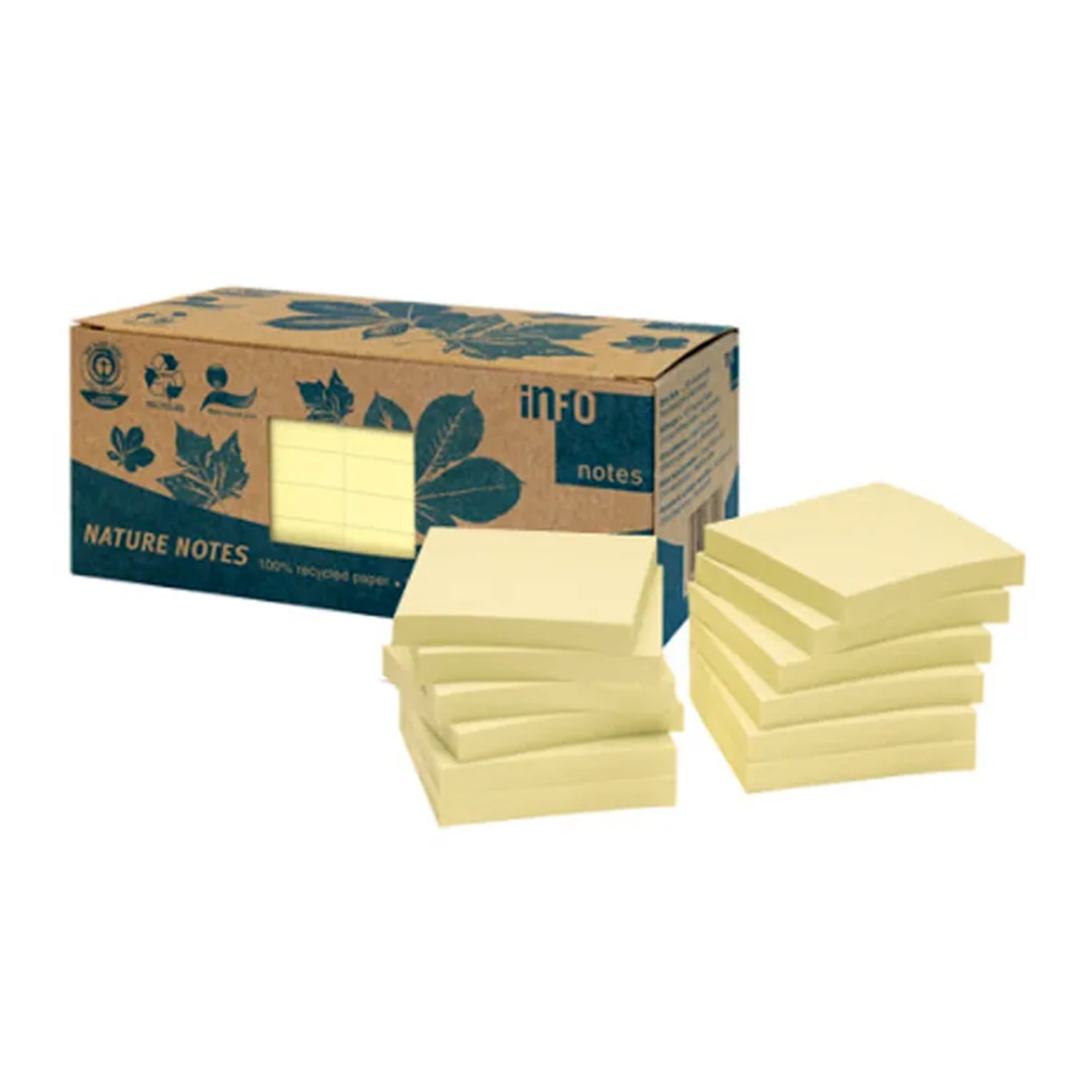 Infonotes - Pack 12 Notas Adhesivas 75x75mm Eco Info - Ps