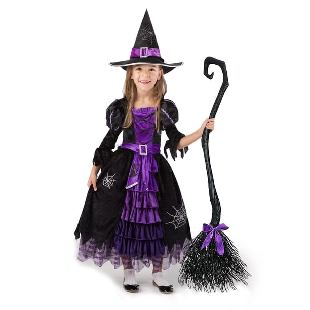 Disfraz de bruja de cuento de hadas de Spooktacular Creations para niñas de 5 a 7 años