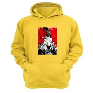 Genérico - Polerón Canguro Chainsaw Man Amarillo Talla Xs Unisex
