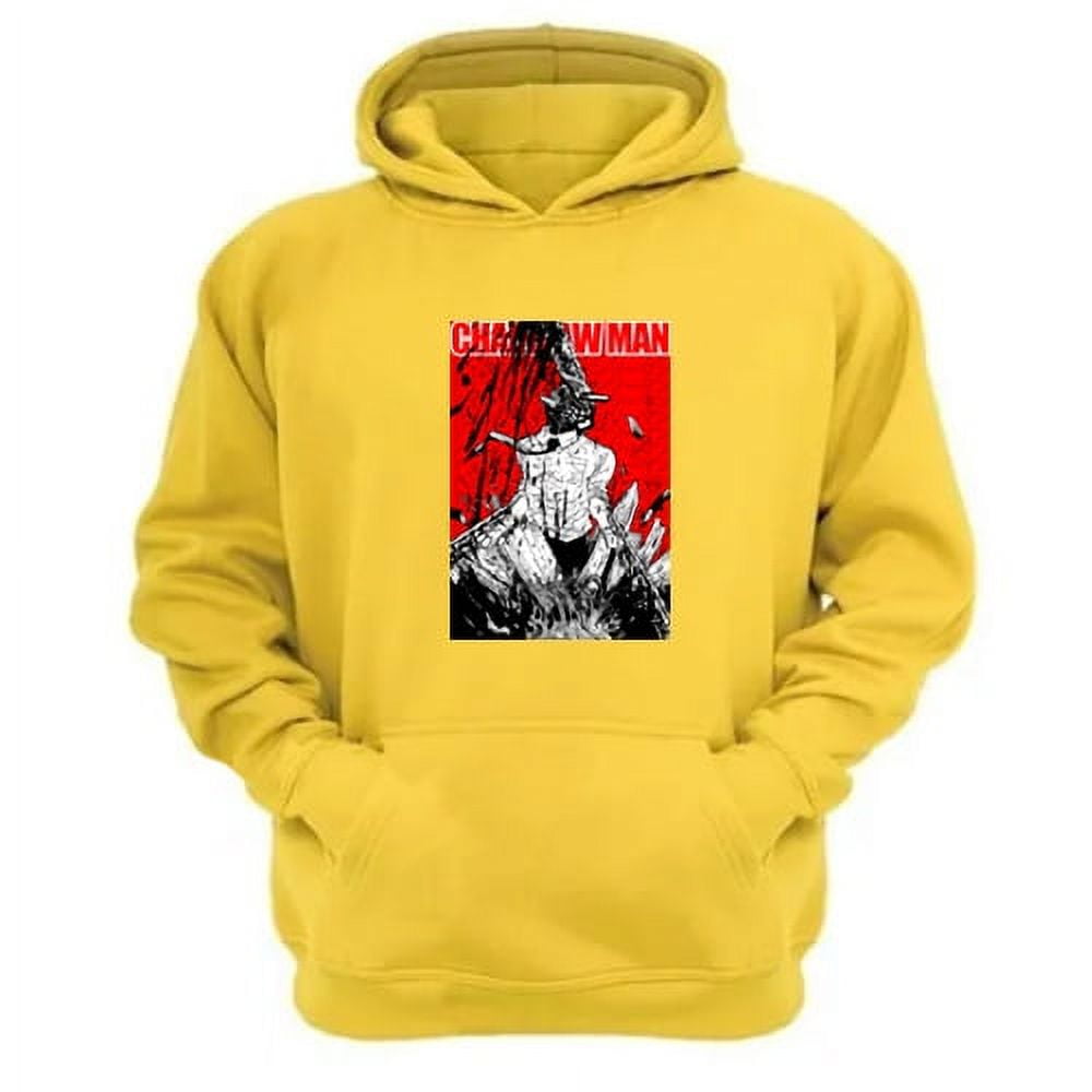 Genérico - Polerón Canguro Chainsaw Man Amarillo Talla L Unisex