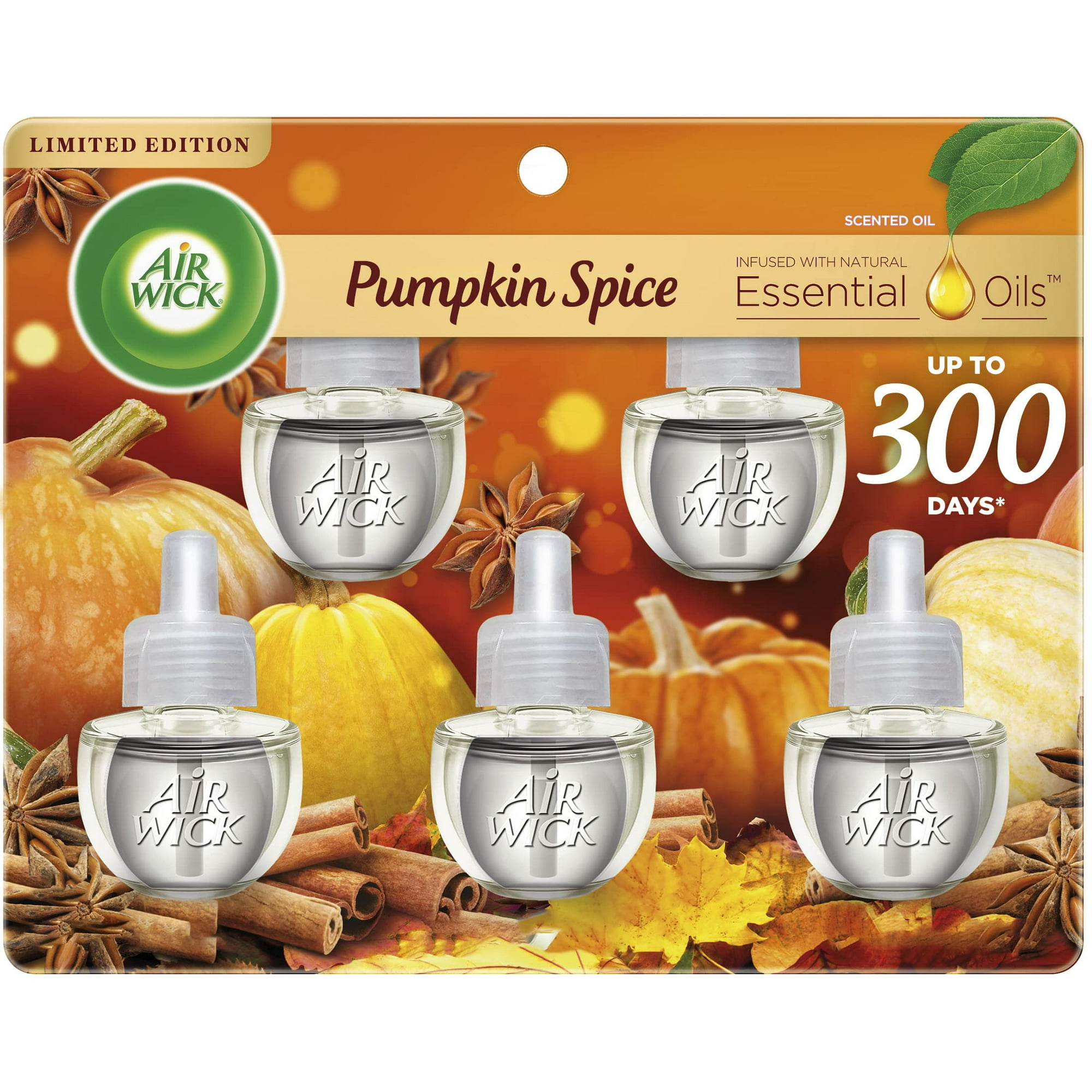 Recambio De Aceite Perfumado Air Wick Plug In Pumpkin Spice, Paquete De 5