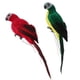 thumbnail image 2 of 2pcs Realista Guacamayo Loro Pluma Artificial Pájaro Animal Juguetes Rojo Y Verde, 2 of 5