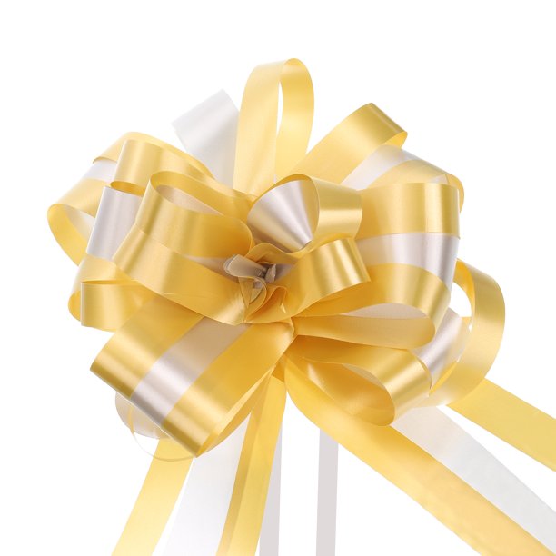 Uxcell 10 piezas 7" Lazo grande para envolver regalos de coche, cinta para bodas, lazo de Navidad, rojo/blanco dorado, plata