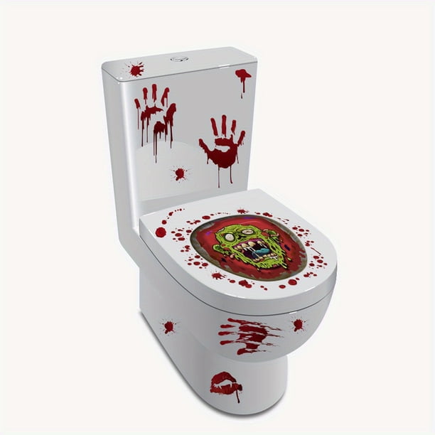 1pc Biochemical Zombie Halloween Toilet Sticker - Scary Theme Hotel Toilet Decor for a Spooky Bathroom