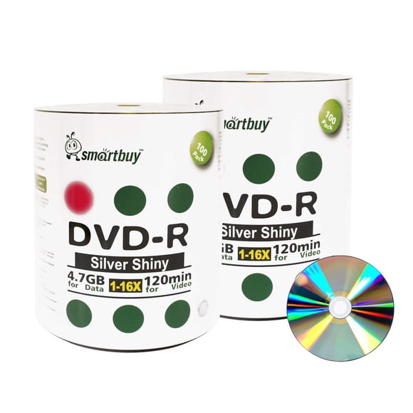DVD-R Smartbuy Smart Buy, 4,7 GB, 16 unidades, color plateado brillante, paquete de 200