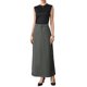 thumbnail image 2 of Falda lápiz de trabajo INSPIRE CHIC para mujer con cintura alta, bolsillos y abertura trasera, falda midi ajustada de oficina S Gris, 2 of 6