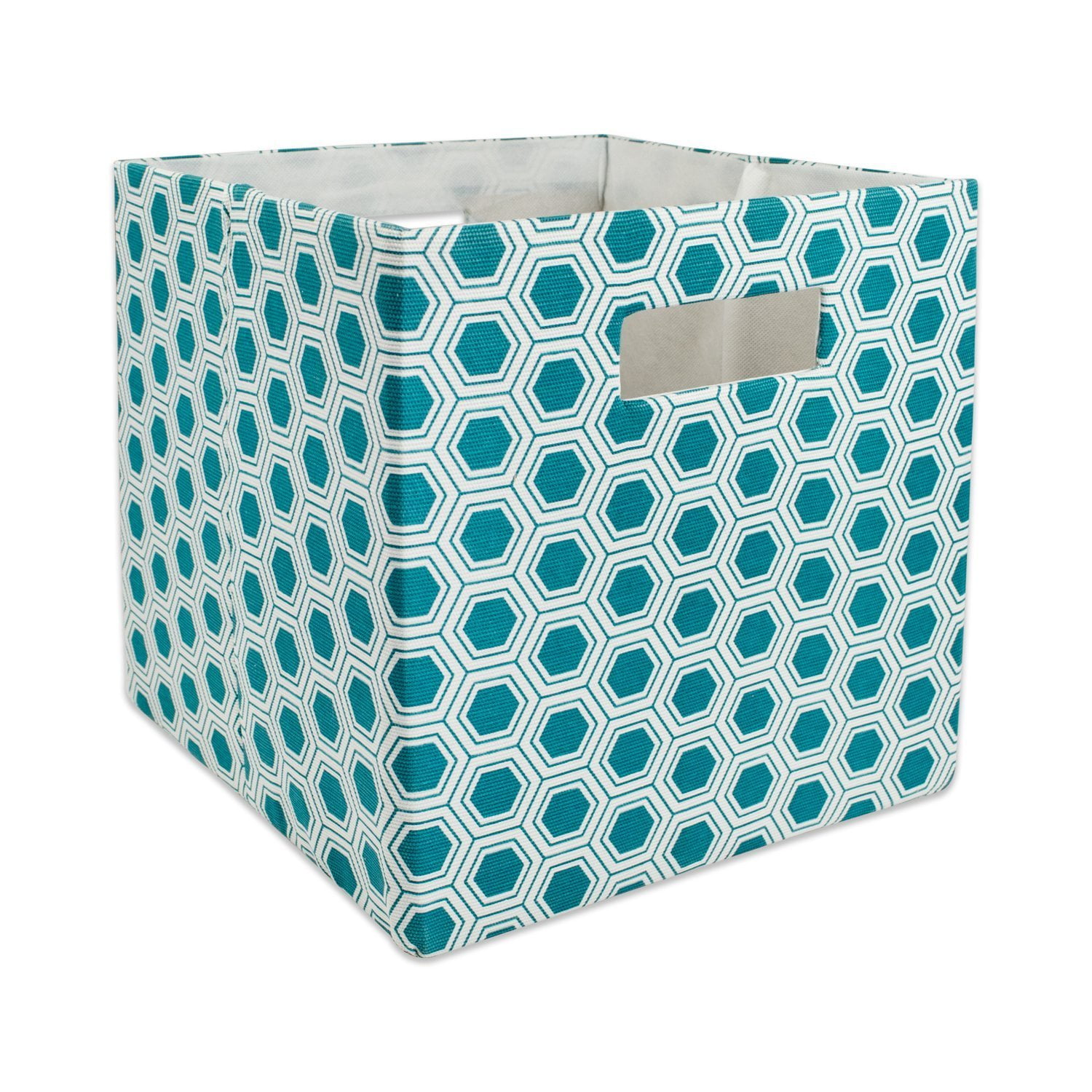 Storage Cube Dii Plegable En Forma De Panal De Poliéster, Color Verde Azulado, Tamaño Grande