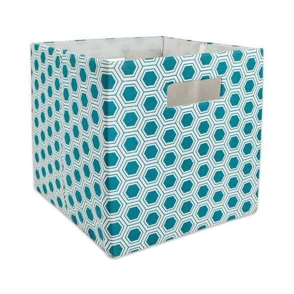 Storage Cube DII plegable en forma de panal de poliéster, color verde azulado, tamaño grande