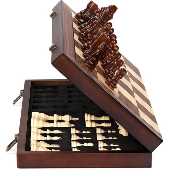 Set de Ajedrez Rinten 38 cm, Madera, Magnético y Plegable