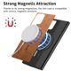 thumbnail image 3 of Magnetic Slim Case for Samsung Galaxy S24 Ultra with Camera Guard & Anti-Scratch Back Brown, 3 of 6