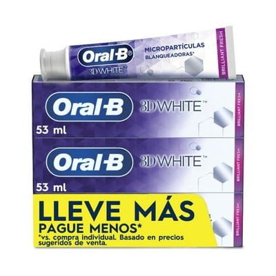 Pasta Dental 3D White Anticaries Con Flúor 3 Un Oral-B