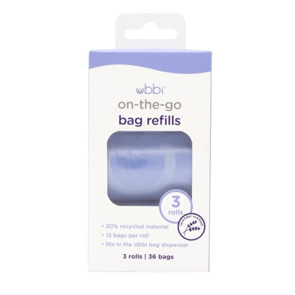 Bolsas de recarga Ubbi On-the-Go con aroma a lavanda, paquete de 36