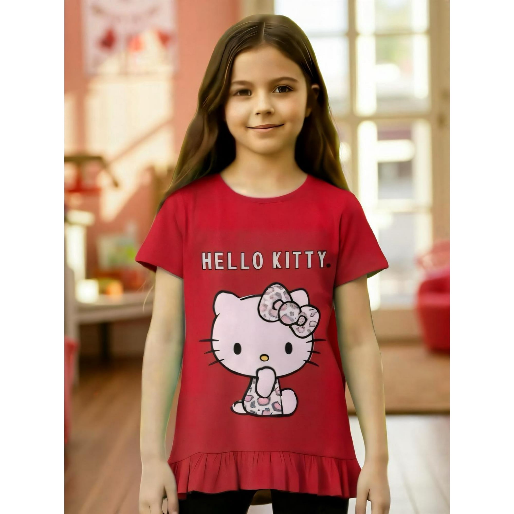 Polera Niña Hello Kitty Rojo 4