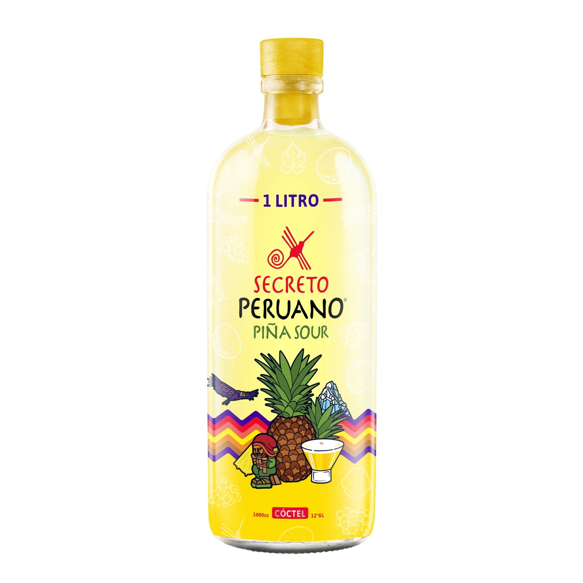 Cóctel Sour Piña Sour 12° Botella 1 L Secreto Peruano
